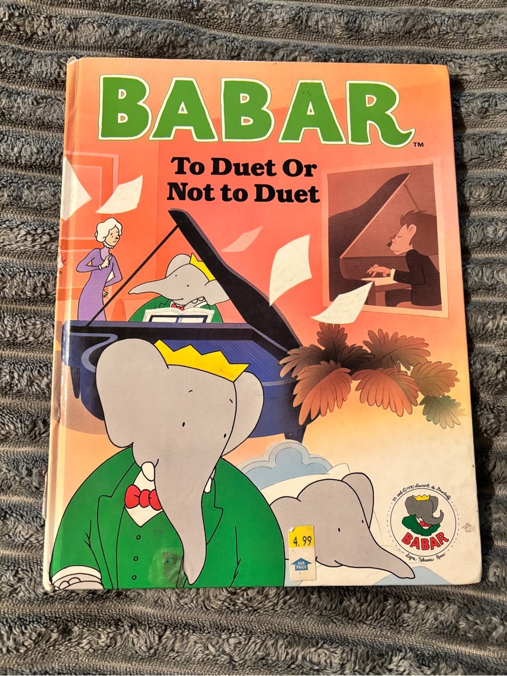 BABAR To Duet Or Not to Duet - Classic Children's Book Vintage 1990 book
